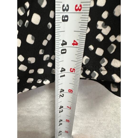 Lauren Ralph Lauren Women Twisted Front Dress 16 Black Dot Stretch Career Classy - Picture 7 of 12